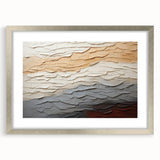 Abstract strokes wall art framed with silver mat, showcasing vibrant colors and dynamic patterns, perfect for modern home decor enhancement.