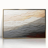 Framed abstract wall art featuring gold strokes on a modern acrylic background, perfect for enhancing contemporary home decor with elegance and sophistication.