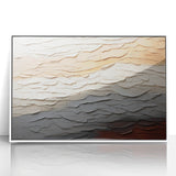 Framed acrylic wall art showcasing an abstract design with colorful strokes, elegantly displayed against a white background, perfect for modern home decor.