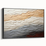 Framed canvas wall art showcasing abstract black strokes on a textured background, viewed from the side, ideal for modern home decor and art enthusiasts.