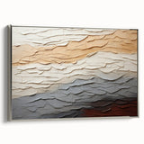 Framed abstract strokes wall art in silver, showcasing a modern design with dynamic colors and textures, ideal for contemporary home decor.