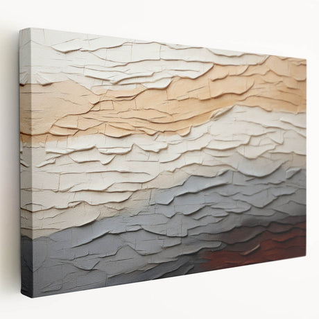 Stretched canvas wall art showcasing abstract strokes in vibrant colors, viewed from the side. Perfect for modern home decor, adding a pop of color and creativity.
