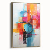 Framed canvas wall art showcasing abstract gold strokes against a neutral background, adding a modern touch to home decor, ideal for living room or office spaces.