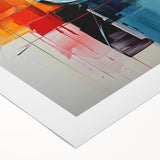 Abstract strokes wall art on rolled canvas showcasing vibrant colors and dynamic patterns, perfect for modern home decor or art enthusiasts, packaged securely in a protective tube.