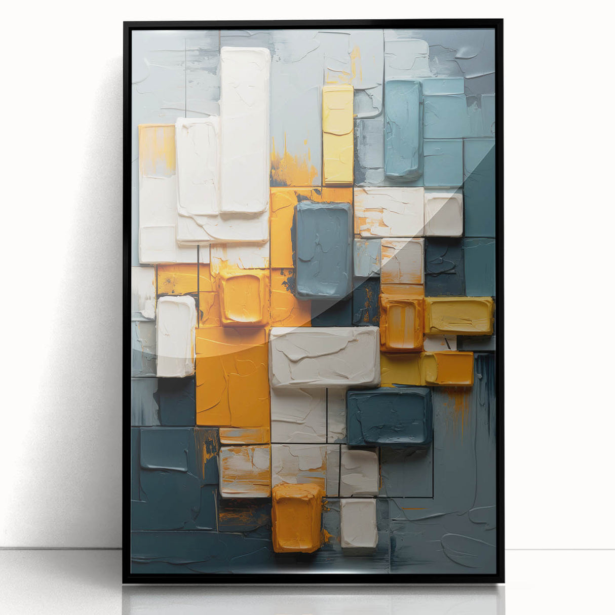 Framed abstract wall art showcasing fluid black strokes on a white background, perfect for modern decor. Ideal for enhancing contemporary living spaces.