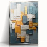 Framed acrylic wall art with abstract silver strokes on a white background, adding a modern touch to interior decor. Ideal for contemporary spaces or as a unique gift.