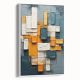 Framed abstract strokes wall art featuring a contemporary design in soft white and gray tones, showcasing elegant brush strokes for a modern aesthetic.