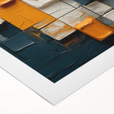 Abstract strokes wall art on rolled canvas showcasing vibrant colors and dynamic brushwork, ideal for modern home decor. Packaged securely in a cardboard tube.