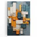 Abstract strokes wall art on stretched canvas, showcasing vibrant colors and dynamic patterns, ideal for modern home decor or art enthusiasts.