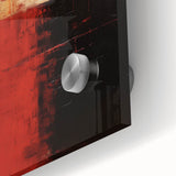 Close-up of abstract strokes wall art design printed on acrylic glass, showcasing vibrant colors and dynamic patterns, perfect for modern home decor.