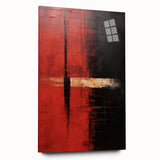 Abstract wall art print featuring vibrant, multicolored strokes on a sleek acrylic glass panel, showcasing a modern design ideal for contemporary decor.