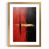 Abstract strokes wall art framed in gold, showcasing vibrant colors and dynamic patterns, perfect for modern home decor or gallery displays.