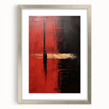 Abstract strokes wall art framed with a sleek silver mat, showcasing vibrant colors and dynamic patterns, perfect for modern home decor or office spaces.
