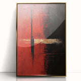 Framed abstract wall art featuring gold acrylic strokes on a sleek black background, perfect for modern home decor. Ideal for adding elegance to living spaces.