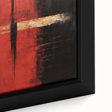 Close-up of abstract strokes wall art featuring vibrant colors and intricate patterns, framed on canvas, ideal for modern home decor and artistic interiors.
