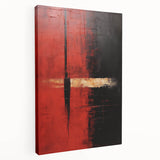 Close-up of an abstract strokes wall art piece on stretched canvas, showcasing vibrant colors and fluid shapes, ideal for modern home decor.