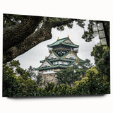 Acrylic glass artwork depicting a stunning landscape with a castle, showcasing vibrant colors and intricate details, ideal for home decor enthusiasts.