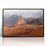 Framed acrylic artwork depicting stunning cliffs and landscapes in vibrant colors, showcasing a black frame design, ideal for modern home decor.