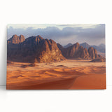 Stretched canvas artwork depicting a stunning landscape of dramatic cliffs under a vibrant sunset, showcasing rich colors and intricate details, perfect for home decor.