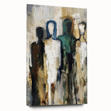 Modern Bedroom Art – Abstract Figures on Framed Canvas & Acrylic