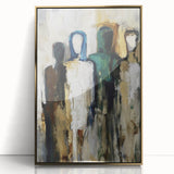 Modern Bedroom Art – Abstract Figures on Framed Canvas & Acrylic