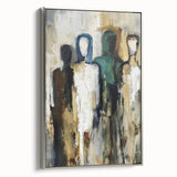 Modern Bedroom Art – Abstract Figures on Framed Canvas & Acrylic
