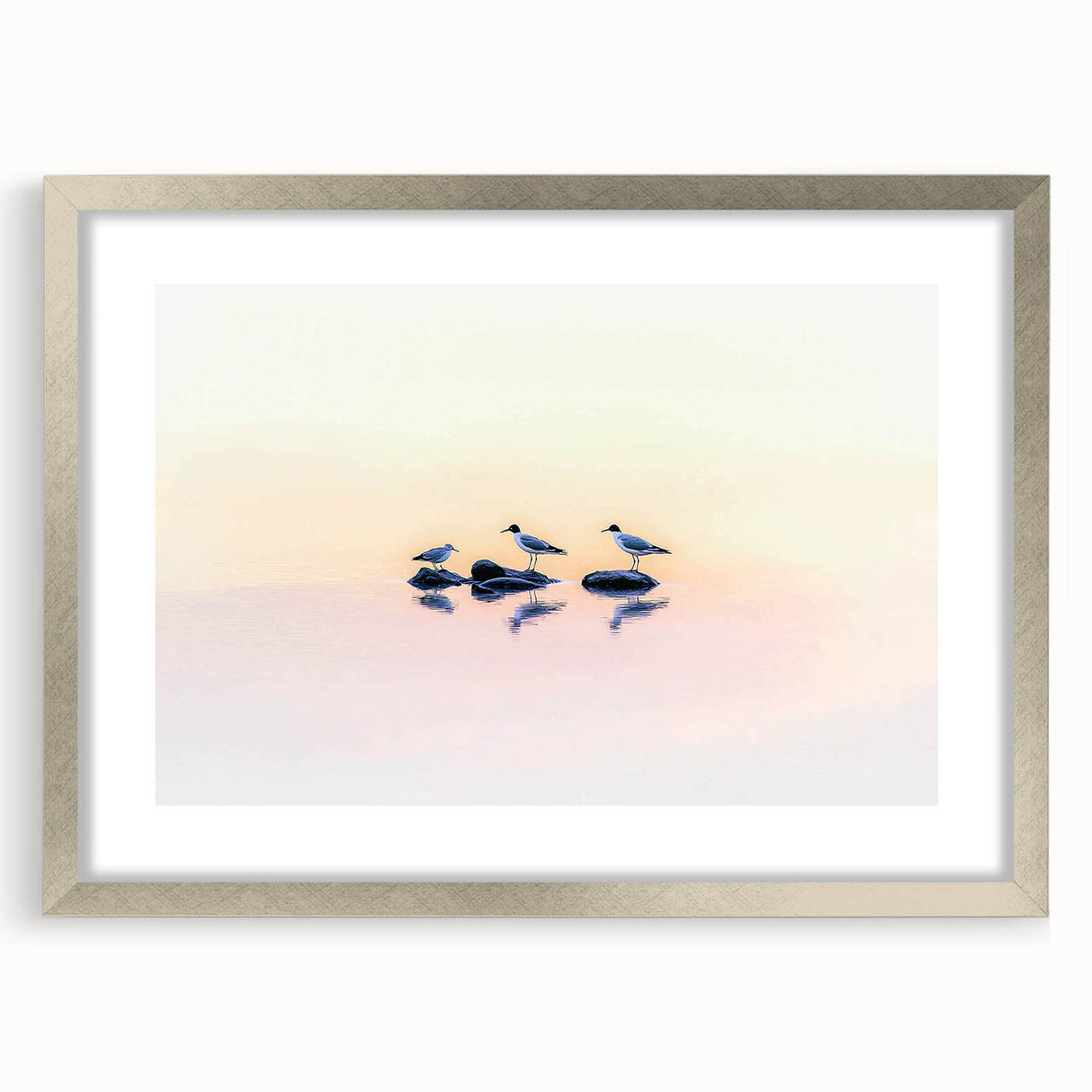 Professional Office Art - Minimalist Seagull Reflection Print