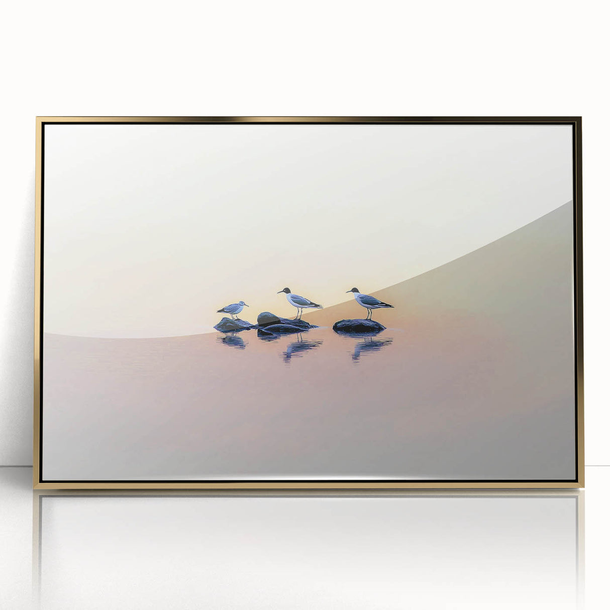 Professional Office Art - Minimalist Seagull Reflection Print