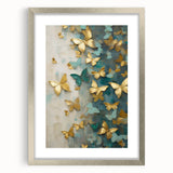 Elegant abstract figurative wall art framed in silver, showcasing a contemporary design with a mat, perfect for enhancing modern home decor.