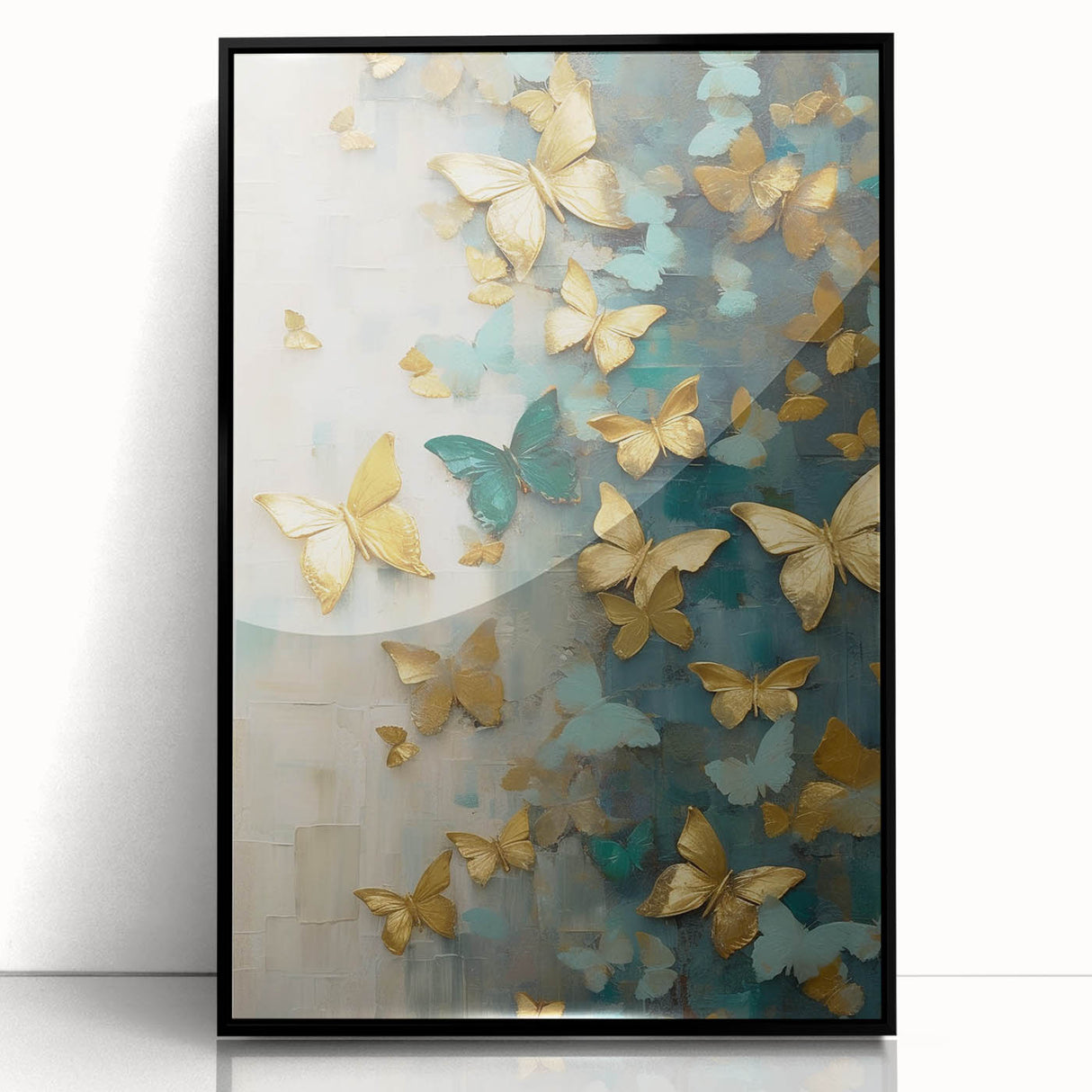 Framed abstract figurative wall art in black acrylic, showcasing a modern design with fluid shapes and dynamic lines, perfect for contemporary decor.