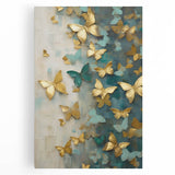 Abstract figurative wall art on stretched canvas showcasing vibrant colors and dynamic shapes, perfect for modern home decor and artistic expression.