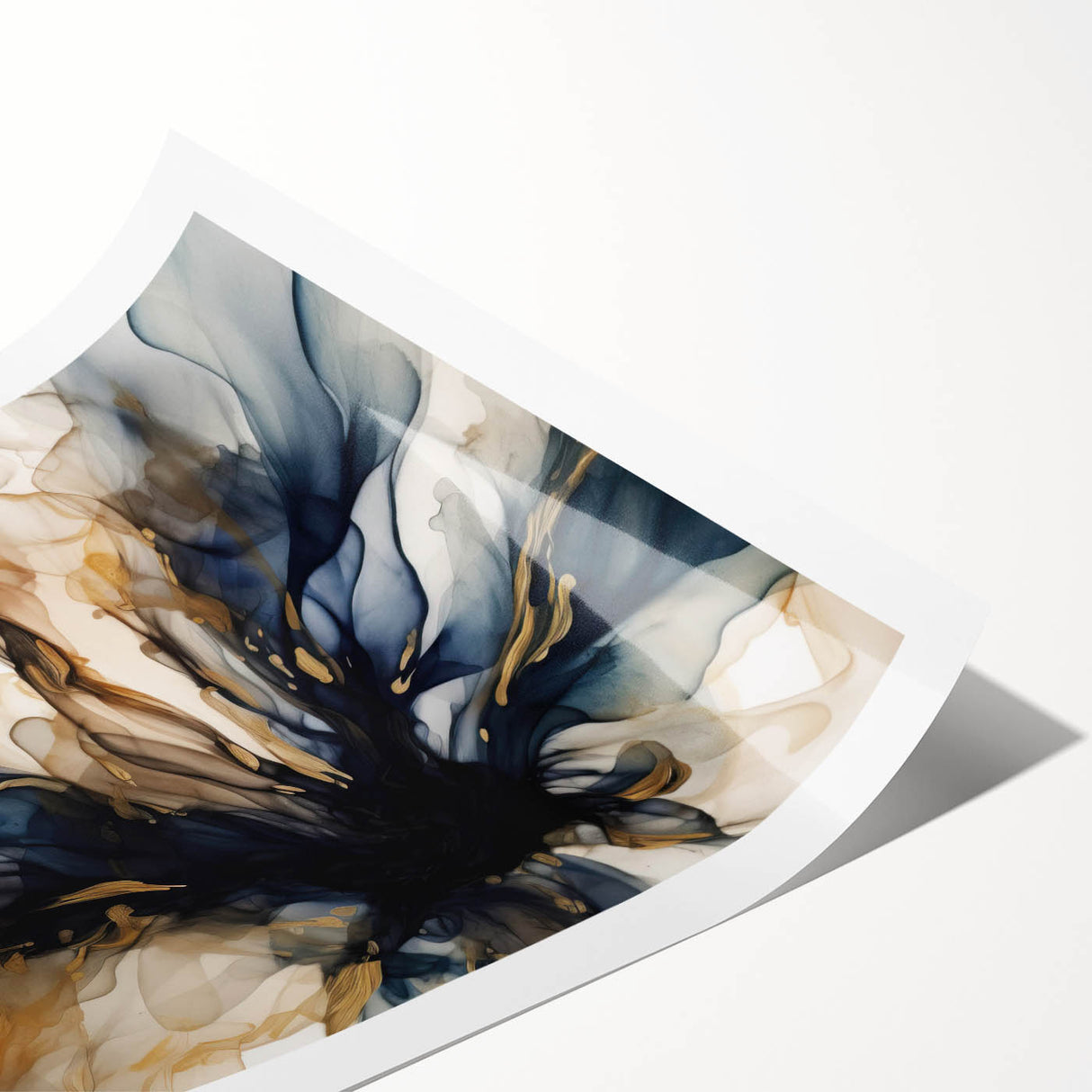 Abstract floral wall art print showcasing vibrant colors in a modern design, rolled and ready for framing, perfect for home or office decor enhancement.