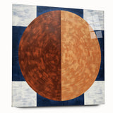 Abstract geometric acrylic glass art piece displayed in side view, showcasing vibrant colors and intricate patterns, perfect for modern home decor.