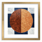 Abstract geometric frame with a gold mat, displaying a modern design perfect for home decor, emphasizing clean lines and elegant aesthetics. Ideal for contemporary interiors.