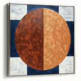 Abstract geometric framed canvas artwork showcasing a sleek silver frame, emphasizing modern design elements with sharp angles and vibrant colors, ideal for contemporary decor.