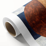 Abstract geometric design on rolled canvas, showcasing vibrant colors and intricate shapes, ideal for modern home decor. Packaged securely in a cardboard tube.