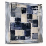 Minimalist Abstract Wall Art – Grid Silence in Muted Gray Tones