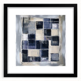 Minimalist Abstract Wall Art – Grid Silence in Muted Gray Tones