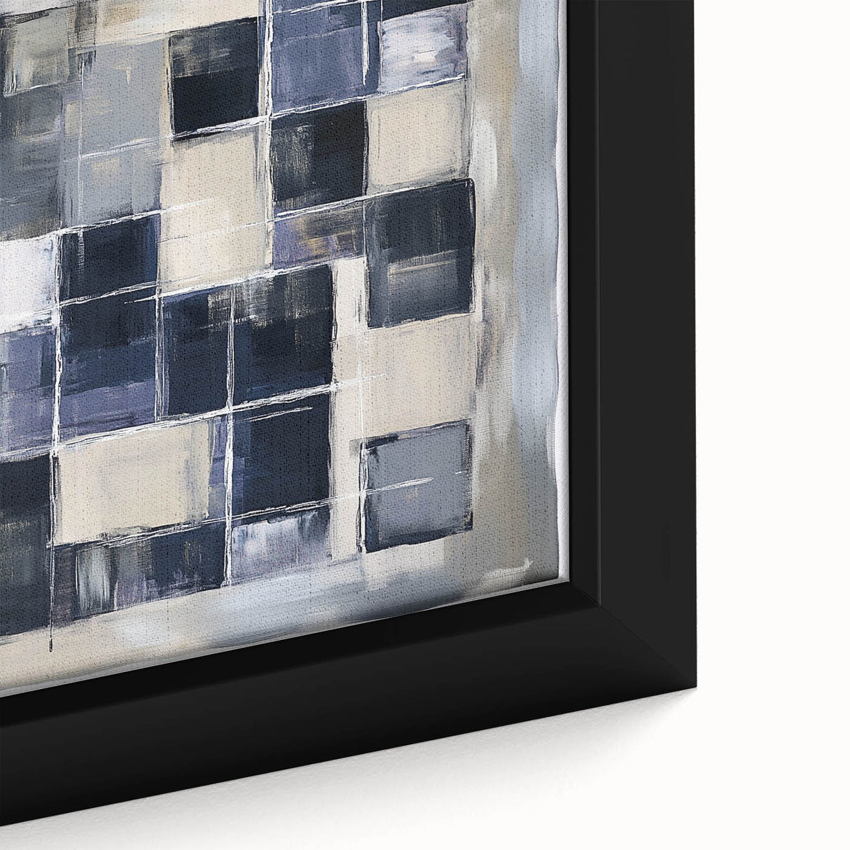 Minimalist Abstract Wall Art – Grid Silence in Muted Gray Tones