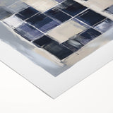 Minimalist Abstract Wall Art – Grid Silence in Muted Gray Tones