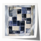 Minimalist Abstract Wall Art – Grid Silence in Muted Gray Tones