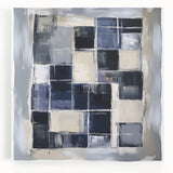 Minimalist Abstract Wall Art – Grid Silence in Muted Gray Tones