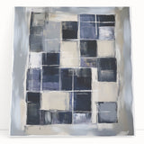 Minimalist Abstract Wall Art – Grid Silence in Muted Gray Tones