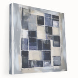 Minimalist Abstract Wall Art – Grid Silence in Muted Gray Tones