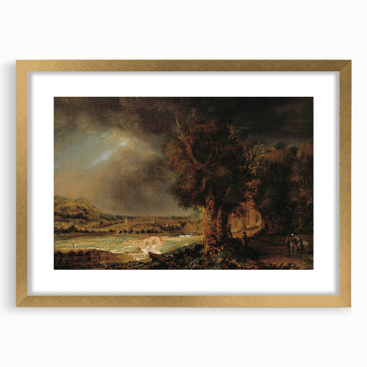 Baroque Art Dark Landscape with Trees and Fields - Classic Art