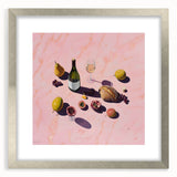 Textured art featuring abstract patterns in muted brown and beige, displayed in a silver frame with mat.