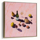 Framed canvas wall art featuring a vintage poster of a landscape painting in black and gold tones, ideal for bedroom decor.