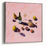 Landscape art painting of colorful hills on a black background in a silver frame, ideal for living room decor.