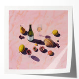 Rolled print featuring an array of fruits and vegetables on a white background, ideal for art wall dining room.