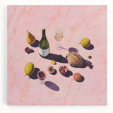 Large black and white canvas print of assorted kitchen utensils, ideal for kitchen wall art.